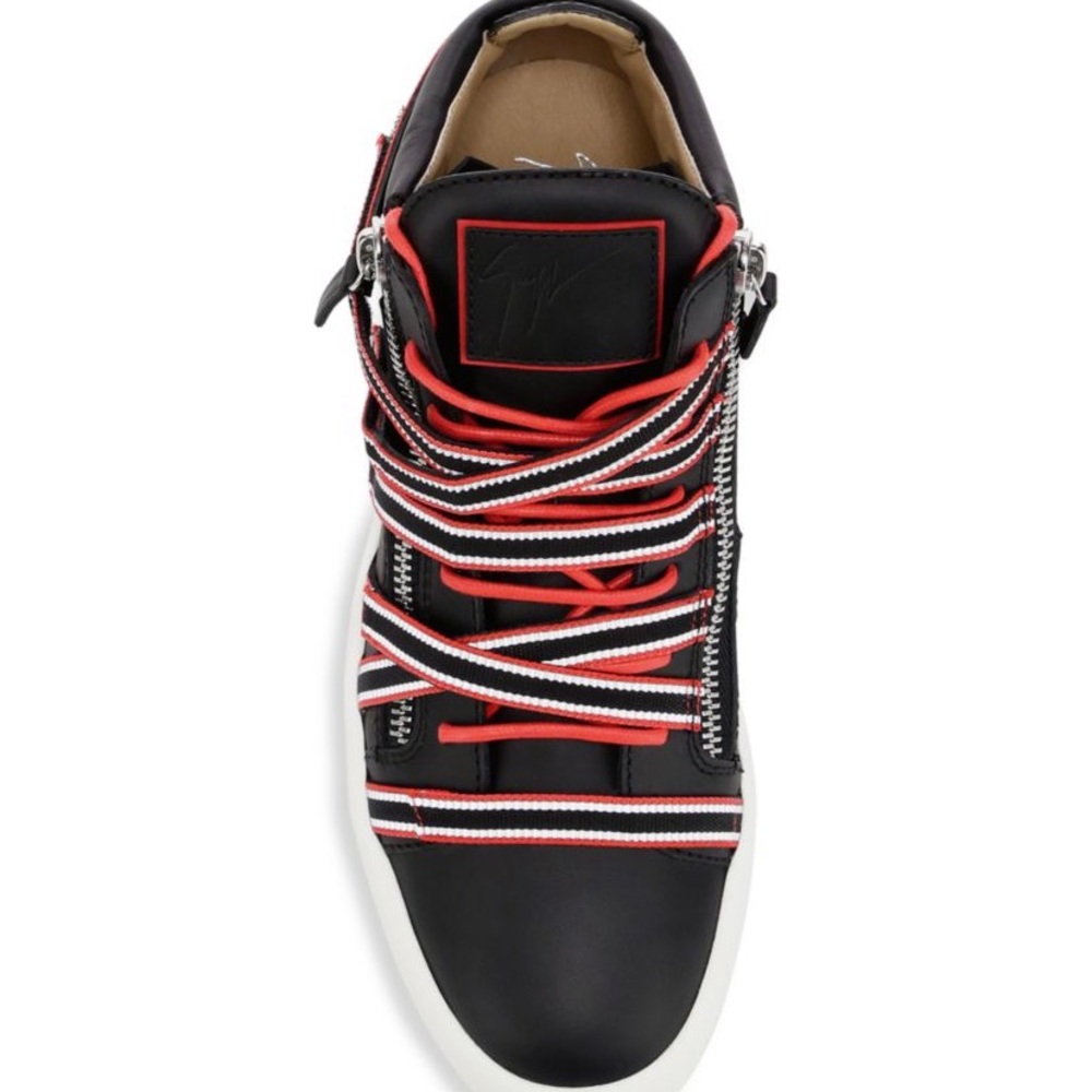 giuseppe zanotti NIB red/blk multi strap midtops - Picture 6 of 13